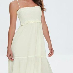 Smocked Maxi Cami Dress (cream/ size L)